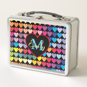 Patrón de Corazones de Arcoíris Colorido Personali