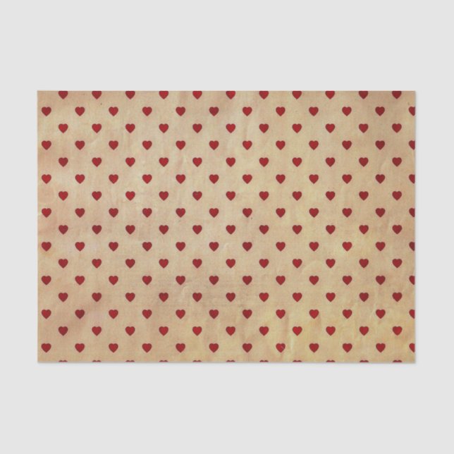 Patrón de Corazones de Polka de papel de época (Anverso)