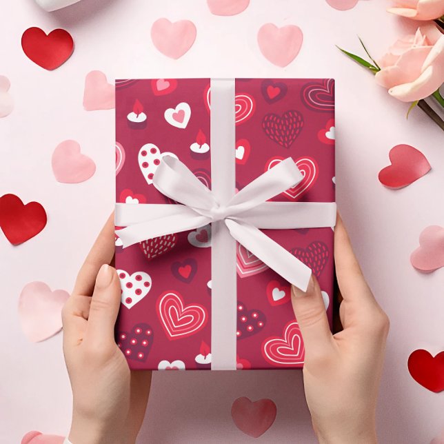 Patrón de corazones de San Valentín 2 papel de env (Subido por el creador)
