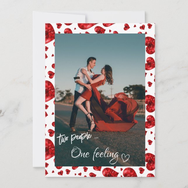 Patrón de corazones rojos tarjeta de festividad fo (Anverso)