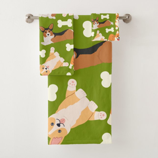 Patrón de corgi corto verde (In situ)