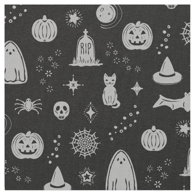 Patrón de Cosas Spookie - Tela de Carbón + Niebla (De cerca)