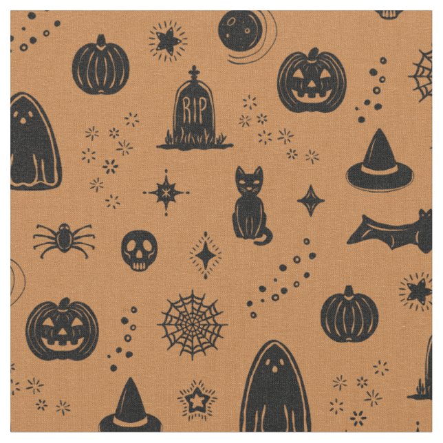 Patrón de Cosas Spookie - Tela de Carbón + Óxido (De cerca)
