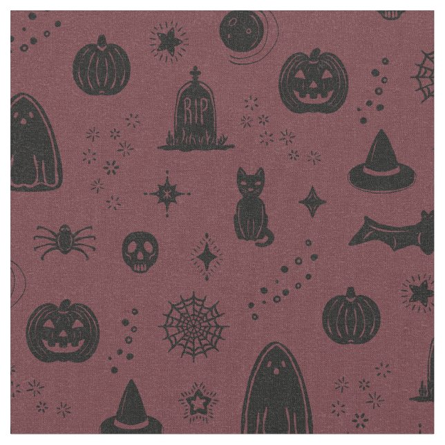 Patrón de Cosas Spookie - Tela de Vino + Carbón (De cerca)