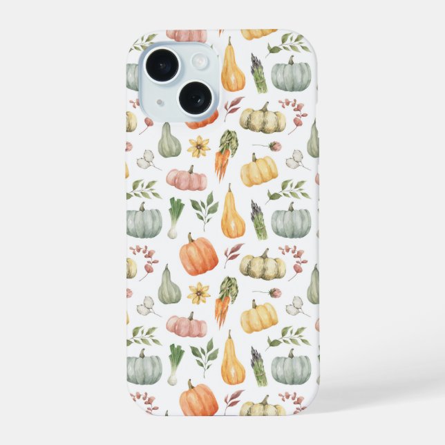 Patrón de cosecha de otoño en acuarela (Reverso )