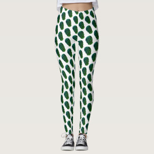 Patrón de cráneos verdes Personalizados Leggings