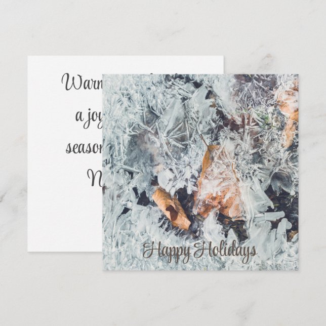 Patrón de cristales de hielo mágico con hojas caíd (Anverso / Reverso)