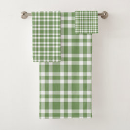 Patrón de Cuadro Verde Blanco