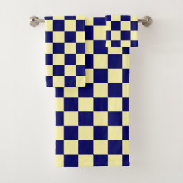 Patrón de cuadros azul marino y amarillo