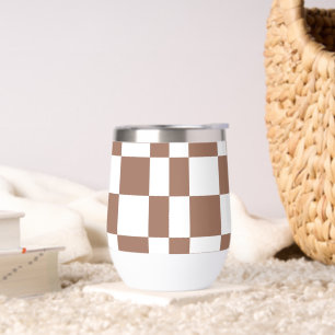 Patrón de Cuadros en Mousse Blanco y Mocha