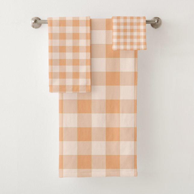 Patrón de cuadros gingham blanco melocotón (In situ)