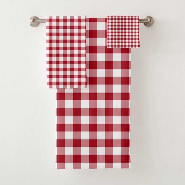 Patrón de cuadros gingham rojos modernos (In situ)