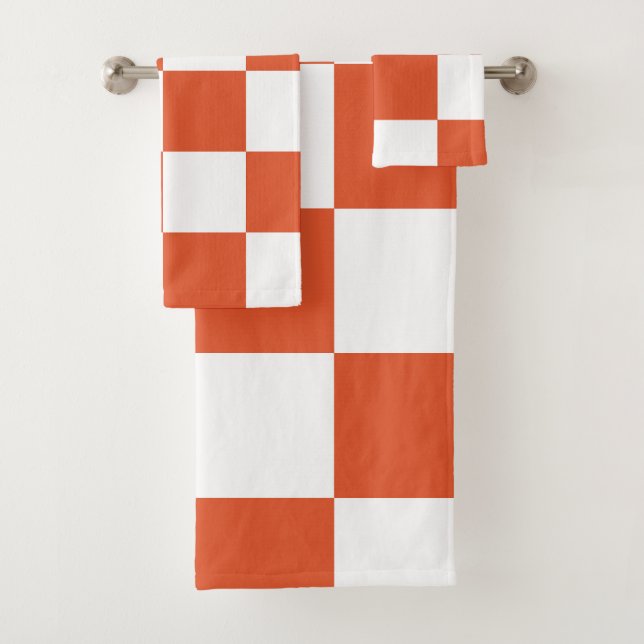Patrón de cuadros naranja y blanco (In situ)