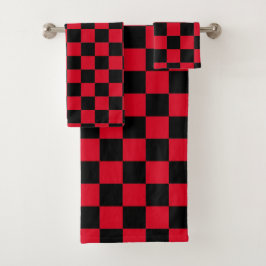 Patrón de cuadros rojos y negros