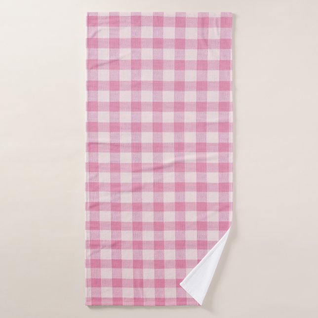 Patrón de cuadros rosa bebé (Toalla de baño)