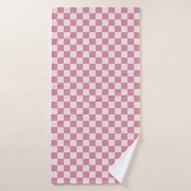 Patrón de cuadros rosa polvoriento (Toalla de baño)
