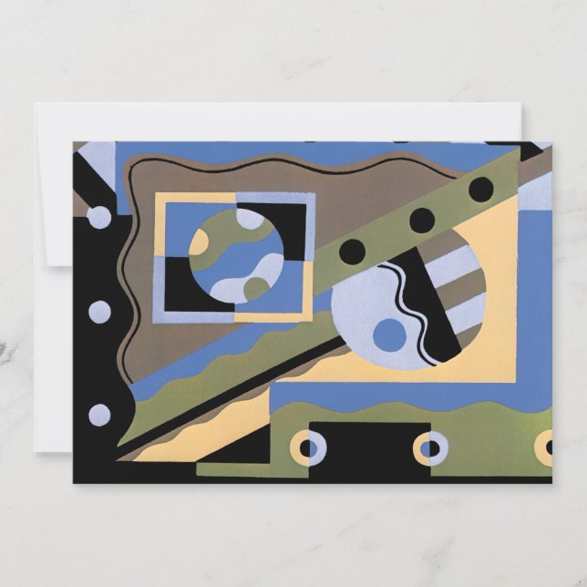 Patrón de Cubismo de Jazz de Pochoir de Arte Decor (Anverso)