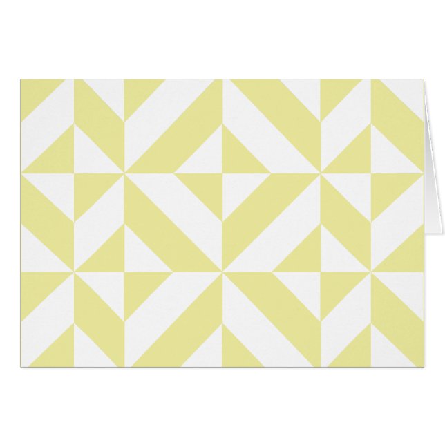 Patrón de cubo de deco geométrico amarillo pálido (Anverso (Horizontal))