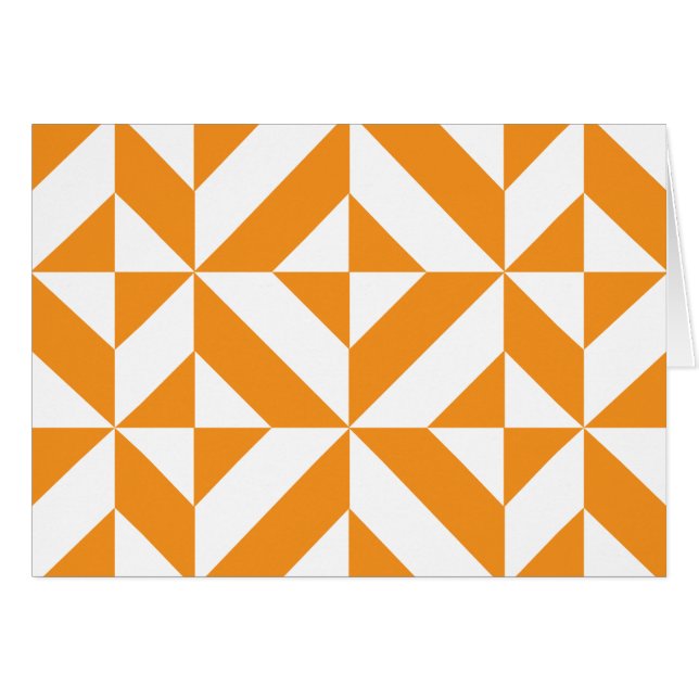 Patrón de cubo de deco geométrico del Naranja quem (Anverso (Horizontal))