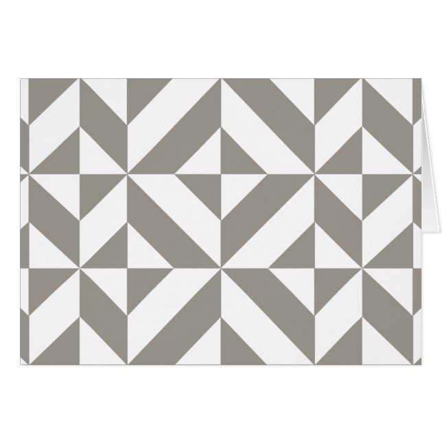 Patrón de cubo de deco geométrico gris plateado (Anverso (Horizontal))