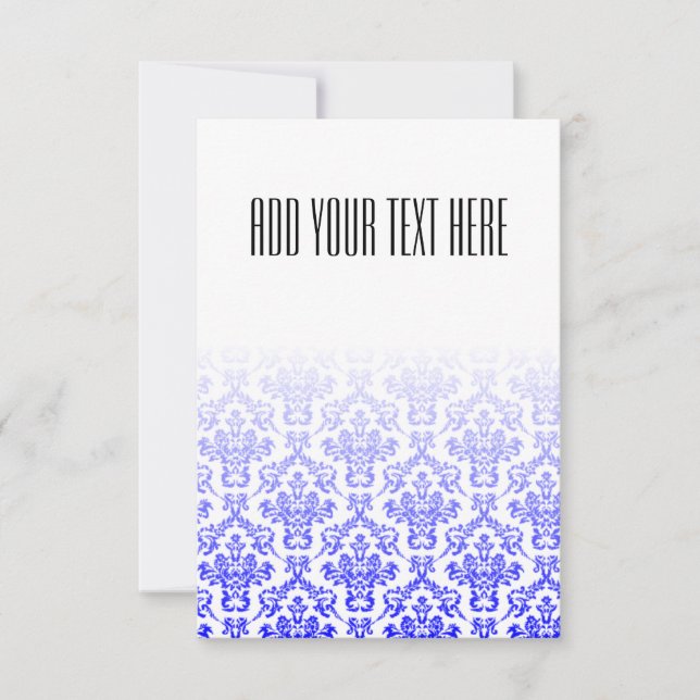 Patrón de Damasco blanco y azul (Anverso)