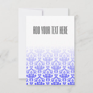 Patrón de Damasco blanco y azul