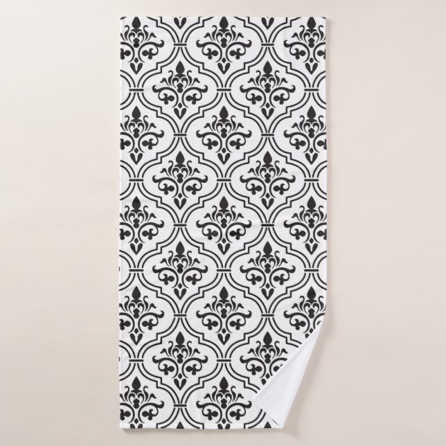 Patrón de damasco de época diseño sin fisuras.  (Toalla de baño)