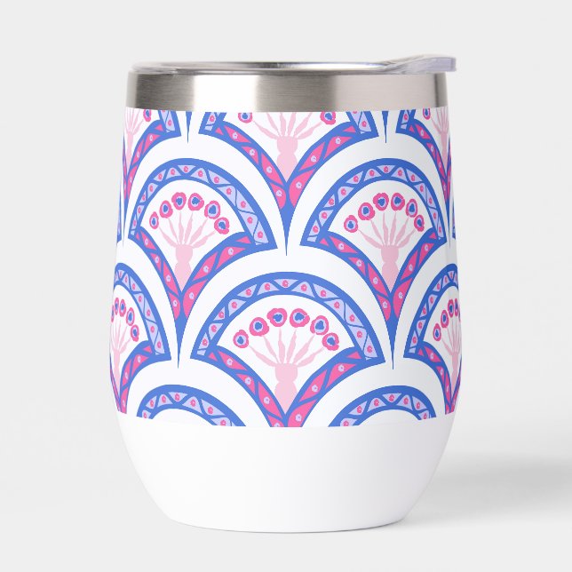 patrón de damasco floral azul (Izquierdo)