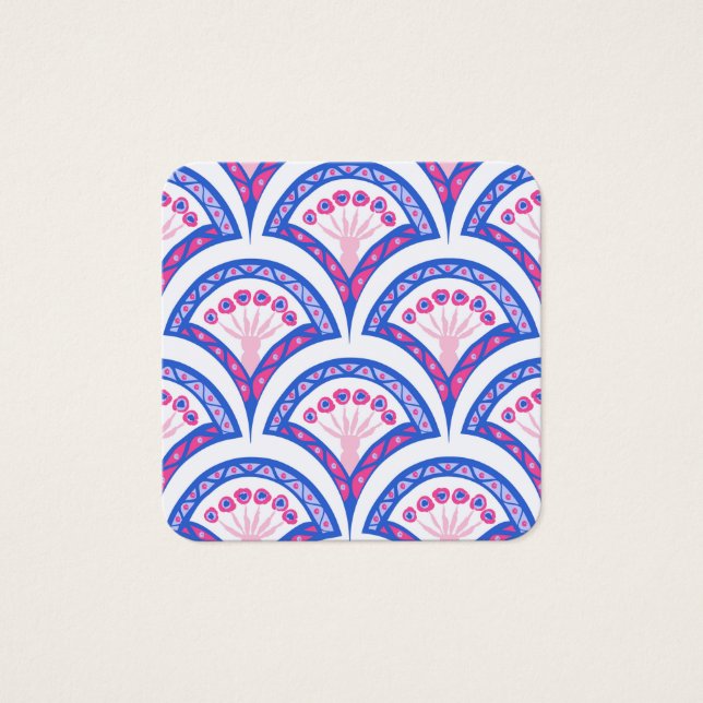patrón de damasco floral azul (Anverso)