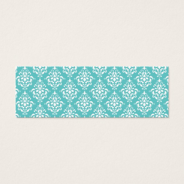 PATRÓN DE DAMASK DE VINTAJE BLANCO verde azulado 1 (Frente)
