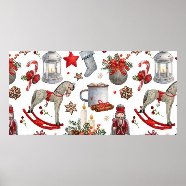 Patrón de decoración de navidades acuarelas (Frente)