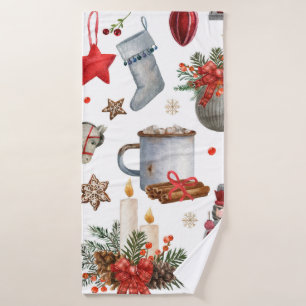 Patrón de decoración de navidades acuarelas