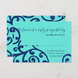 Patrón de desplazamiento de tarjeta RSVP Azul