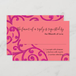 Patrón de desplazamiento de tarjeta RSVP Rosa