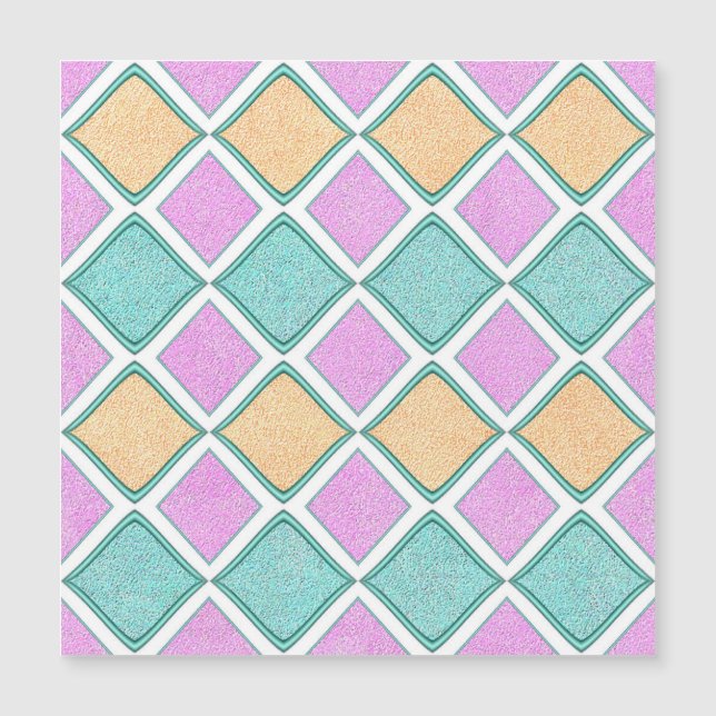 Patrón de diamante de prisma Harlequin pastel (Anverso)