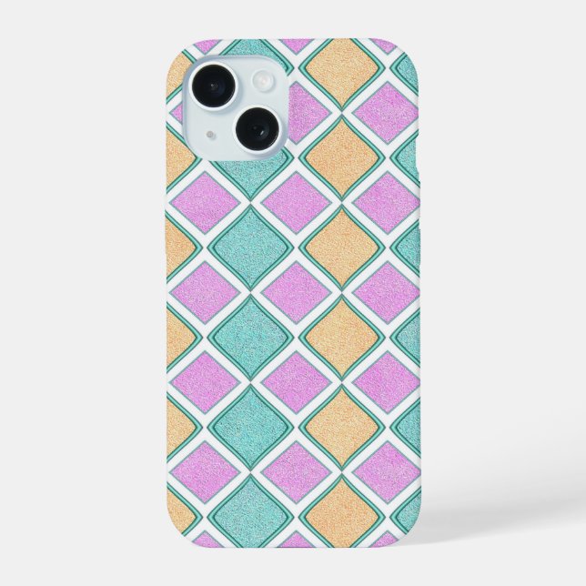 Patrón de diamante de prisma Harlequin pastel (Reverso )