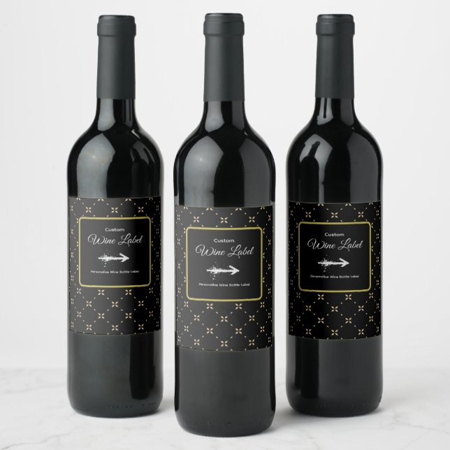 Patrón de diamante en etiqueta de vino Personaliza (Botellas)