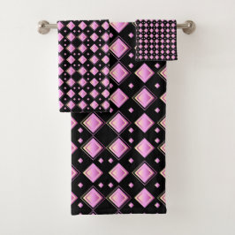 Patrón de diamante rosa gradiente geométrico