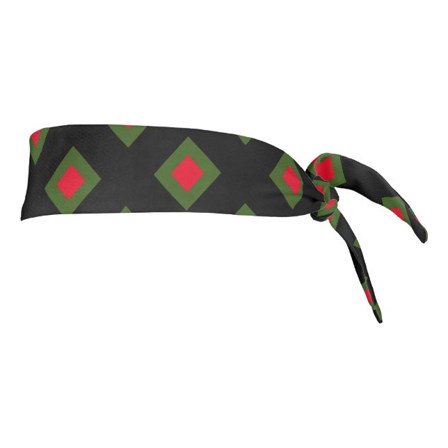 Patrón de diamantes adorable negro verde rojo lind (Girar 90)