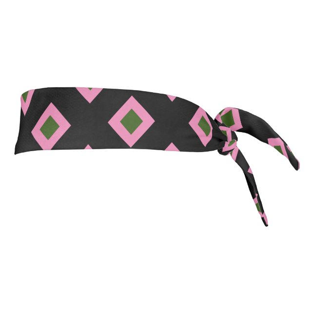 Patrón de diamantes adorables negro rosa verde lin (Girar 90)