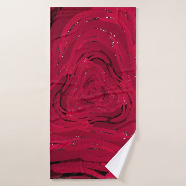 Patrón de dibujo a mano hecho de gradiente rojo co (Toalla de baño)