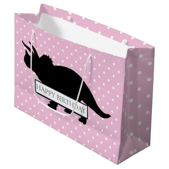 Patrón de Dinosaurio Póquer Rosa Gran Bolsa de Chi (Angulo Anverso)