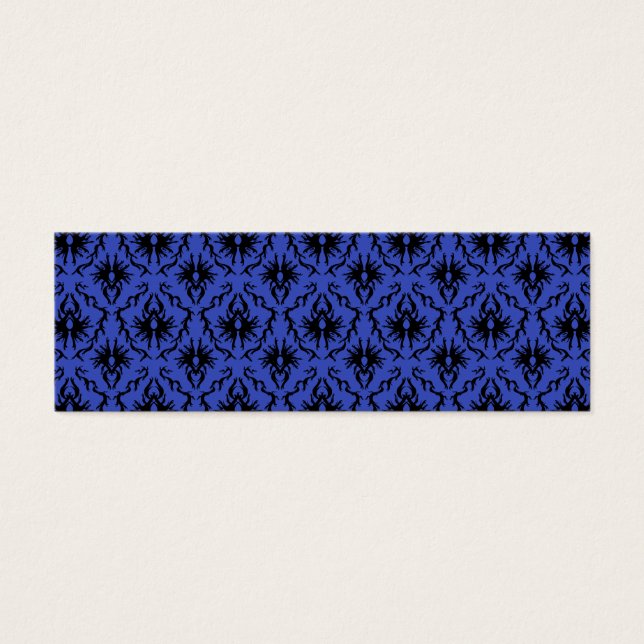 Patrón de diseño de Damasco azul y negro. (Frente)
