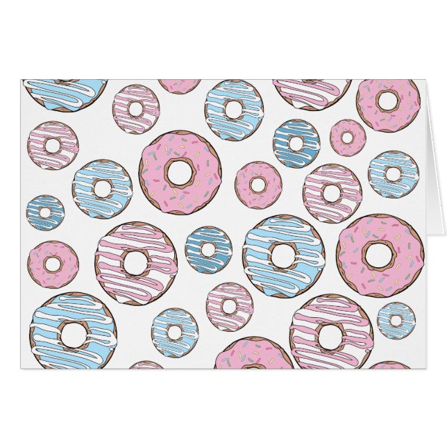 Patrón De Donuts, Donuts Rosados, Donuts Azules (Anverso (Horizontal))
