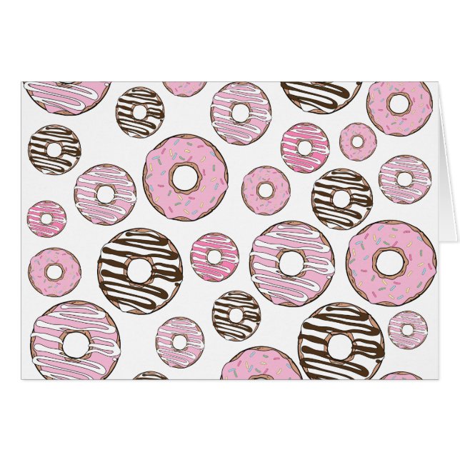 Patrón De Donuts, Donuts Rosados, Donuts Blancos (Anverso (Horizontal))