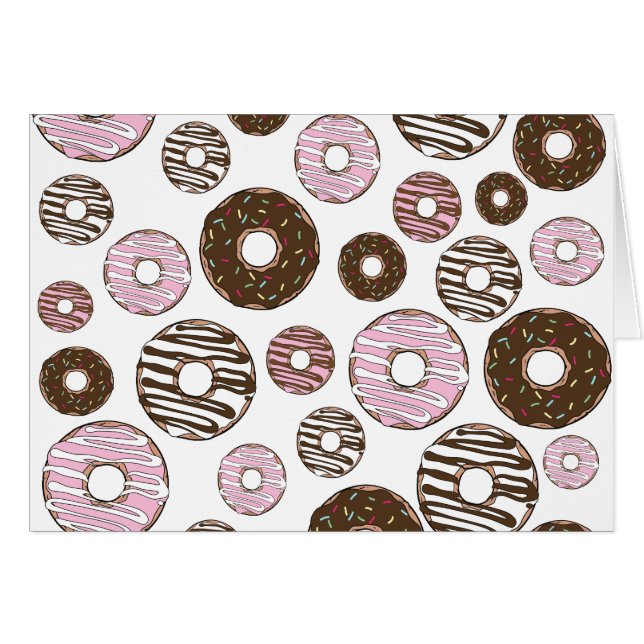 Patrón De Donuts, Donuts Rosados, Donuts Marrones (Anverso (Horizontal))