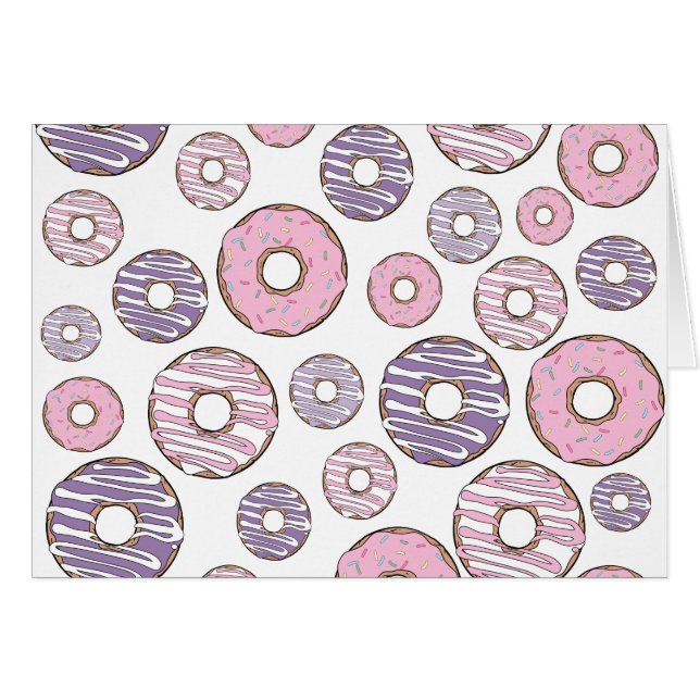 Patrón De Donuts, Donuts Rosados, Donuts Morados (Anverso (Horizontal))