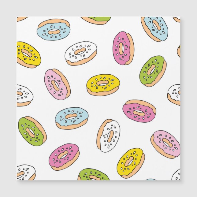 Patrón de donuts Doodle, diseño sin fisuras. (Anverso)