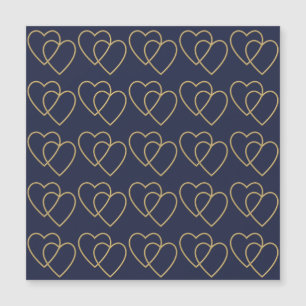 Patrón de dos corazones amorosos dorados