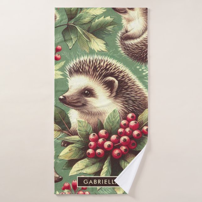 Patrón de edgehog de cosecha (Toalla de baño)